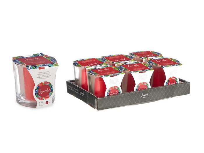 Acorde Porte-bougie Taco Fruits Rouges 10 x 10 x 10 cm (Set de 6)