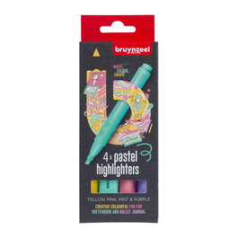 Bruynzeel 4 rotuladores fluorescentes – couleurs pastel