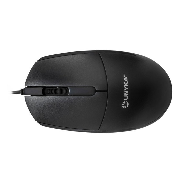 Unykach UK50545 Kit Clavier et Souris USB Filaire Noir 105 Touches AZERTY Espagnol Souris Optique 1200 DPI