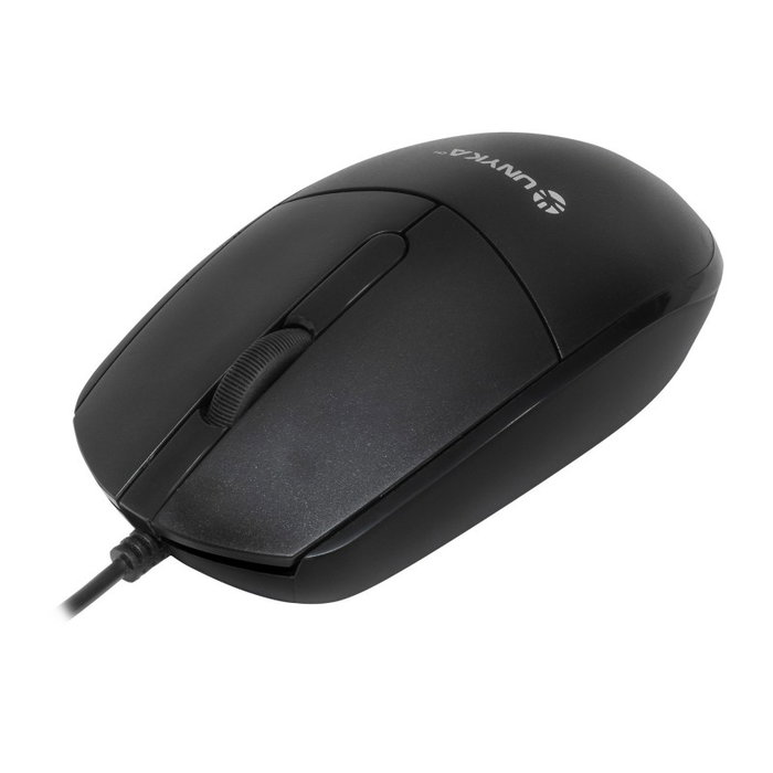 Unykach UK50545 Kit Clavier et Souris USB Filaire Noir 105 Touches AZERTY Espagnol Souris Optique 1200 DPI