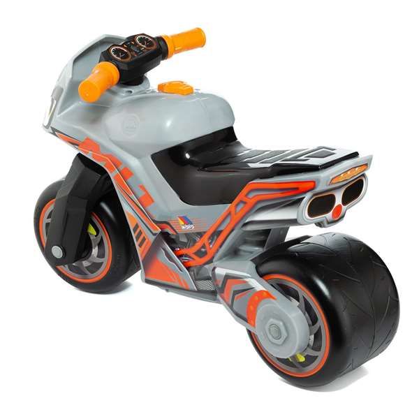Molto - Porteur bébé moto premium argenté 74 x 32 x 47 cm - Sans piles ni sons - En plastique - Dès 18 mois