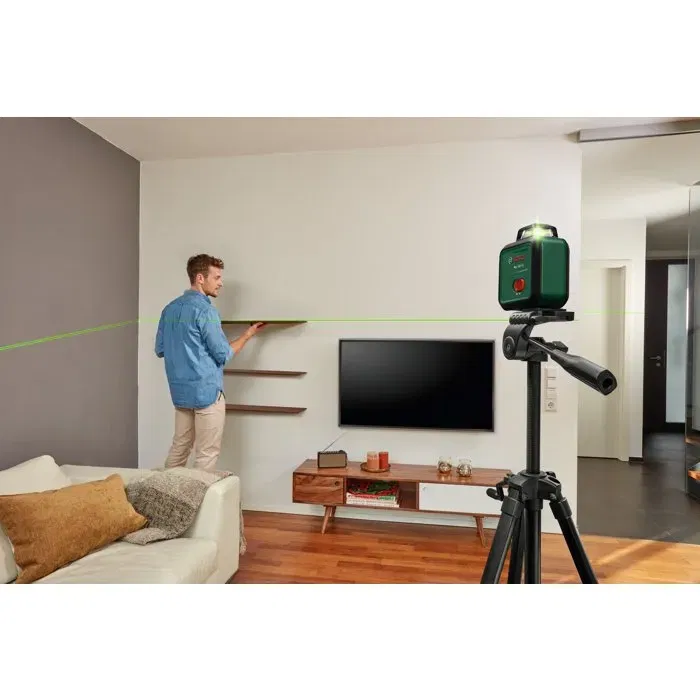 Bosch PLL 360-1 G Laser de nivellement avec ligne verte à 360°, batterie Li-Ion USB-C, trépied TT120, housse et manuel