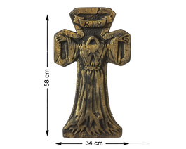 Lapida Decorativa Halloween Plaque décorative avec motif de moine en relief 34 x 58 cm pour jardin extérieur maison hantée parc à thème