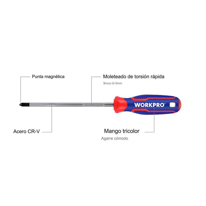Workpro Tournevis Phillips PH1 x 100 mm