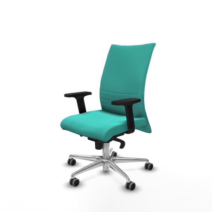 Piqueras Y Crespo Chaise Albacete Confidente Turquoise avec Mécanisme Synchrone et Base Aluminium