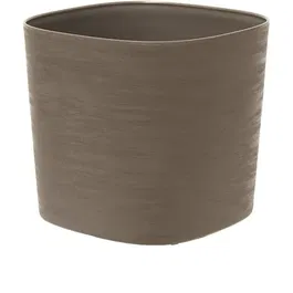 Garden ID Respect - Pot de jardin avec réserve d'eau - Taupe - 20 x 20 cm - 100% recyclable - Structure texturée