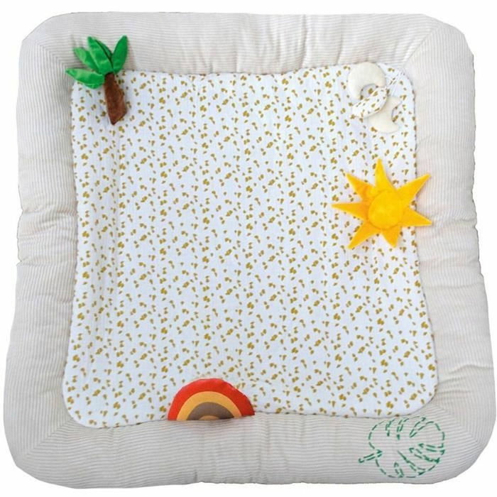 Domiva Tapis d'activités safari pour bébé Beige 100x100 cm