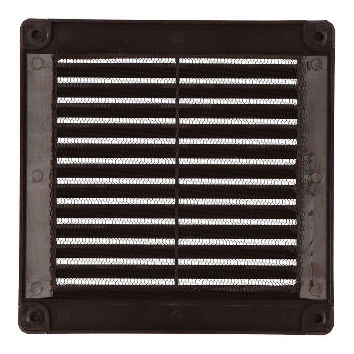 Edm Grille de ventilation carrée avec bouchons et moustiquaire 150x150x7 mm ABS marron