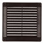 Edm Grille de ventilation carrée avec bouchons et moustiquaire 150x150x7 mm ABS marron