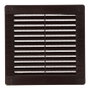 Edm Grille de ventilation carrée avec bouchons et moustiquaire 150x150x7 mm ABS marron
