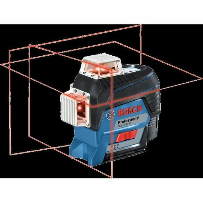 Bosch Professional GLL 3-80 C - Niveau Laser 3 Lignes 360°, Bluetooth, 120 m