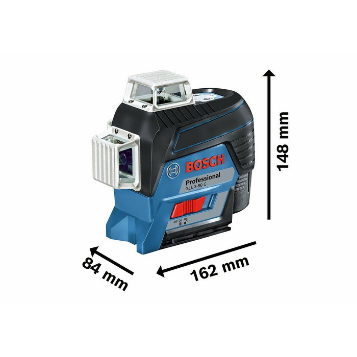 Bosch Professional GLL 3-80 C - Niveau Laser 3 Lignes 360°, Bluetooth, 120 m