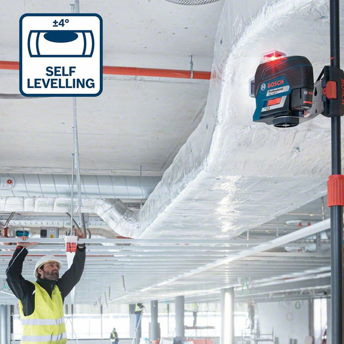Bosch Professional GLL 3-80 C - Niveau Laser 3 Lignes 360°, Bluetooth, 120 m