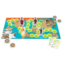 EDUCA BORRAS Jeu de Société Érase una vez... Los Exploradores - Quiz Géographie avec Plateau, 96 Cartes et 4 Pions