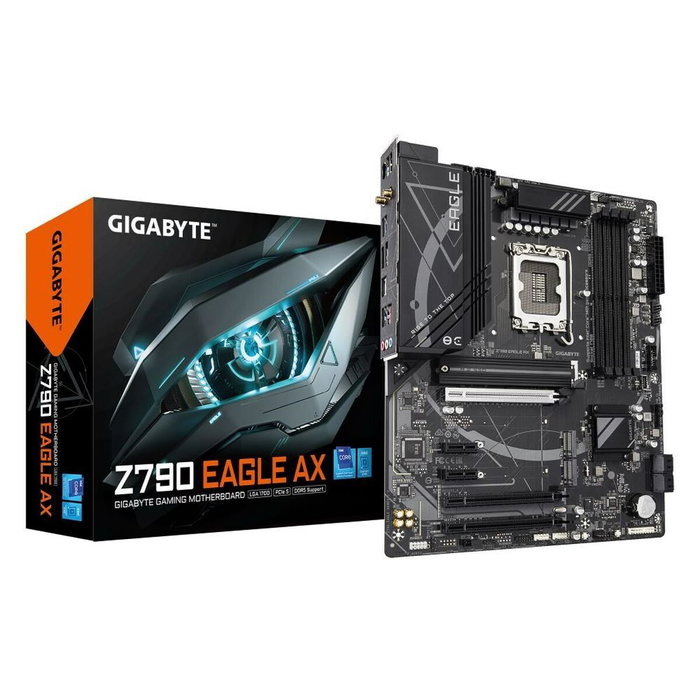 Gigabyte Carte mère Z790 EAGLE AX ATX Intel Z790 LGA 1700 Socket avec Wi-Fi 6E, DDR5, PCIe 5.0, 3x M.2, USB 3.2 Gen 2, 2.5GbE LAN, Q-Flash Plus, RGB Fusion 2.0