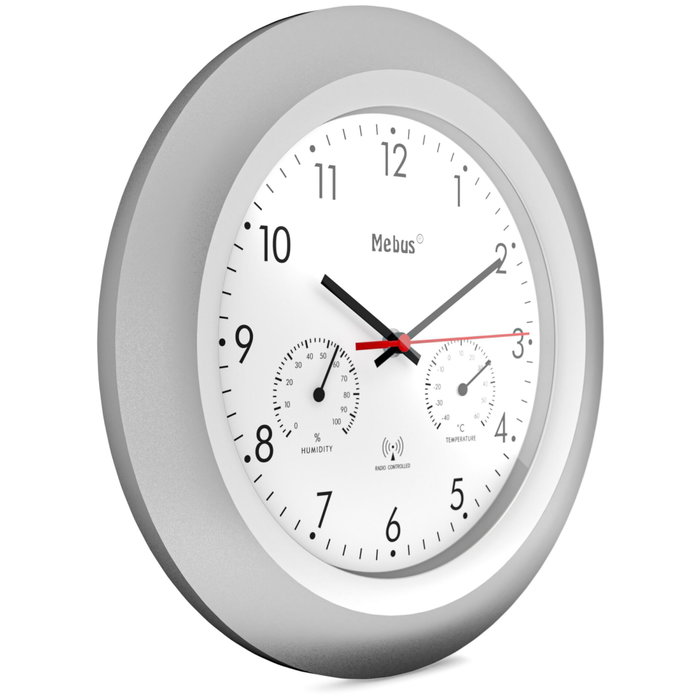 Mebus 19450 Horloge murale radio-commandée avec thermomètre et hygromètre Mebus 19450 Horloge murale radio-commandée avec thermomètre et hygromètre