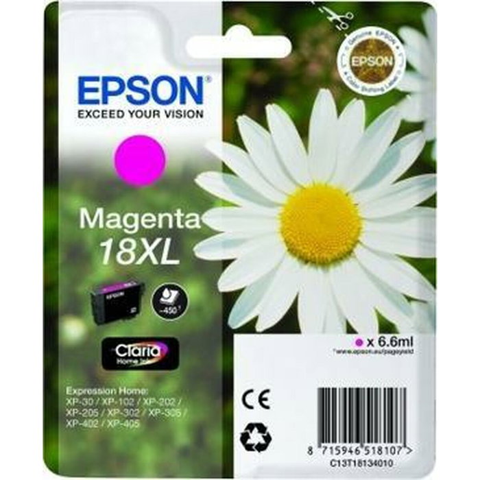 Cartouche d'encre originale Epson Nº18XL Magenta (10 Unités) (1 Unité) Cartouche d'encre originale Epson Nº18XL Magenta (10 Unités) (1 Unité)
