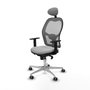 Piqueras y Crespo Chaise de Bureau avec Appui-tête 1D086G1 Gris clair