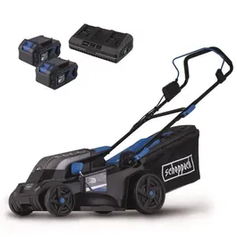 Scheppach BC-MP380-X Tondeuse à batterie sans fil 38 cm - 2x20V IXES - Fonction mulching - Kit avec 2 batteries 4Ah et chargeur rapide