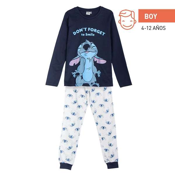 Cerdá Pyjama long single jersey Stitch 6 ans Blue – Pull Nuit enfant