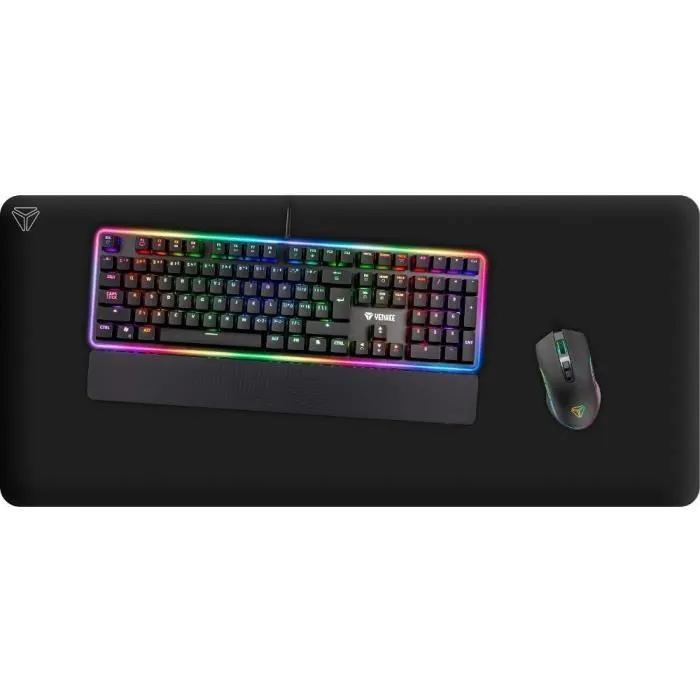 Yenkee YPM 90 Tapis de Souris Gaming SPEED TOP XL (900 x 400 mm) - Polyester - Surface Rapide pour Capteurs Optique et Laser - 4 mm d'Épaisseur