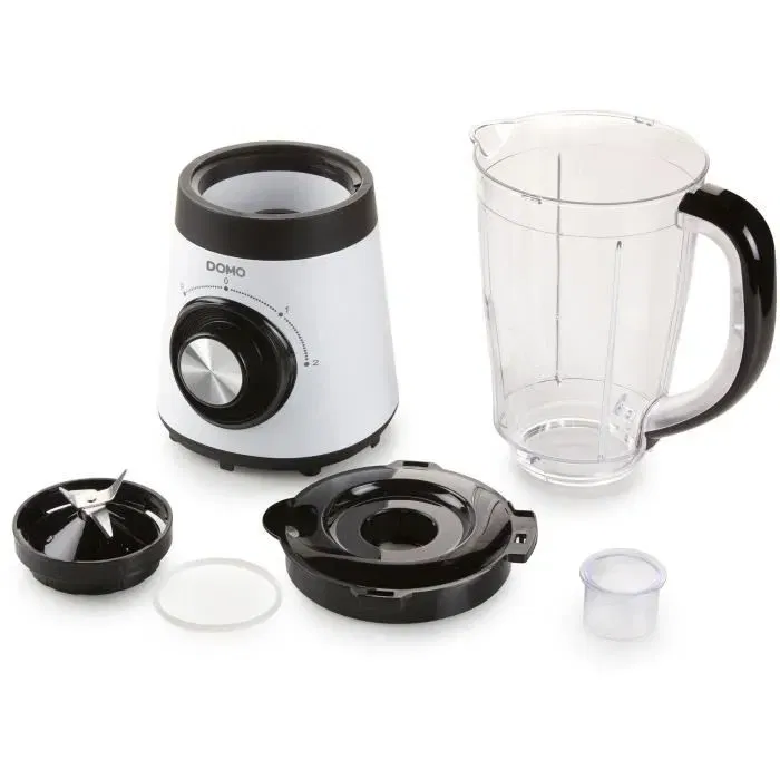 Domo DO9203BL Mixeur Blender, 500 W, Carafe Graduée sans BPA 1,5 L, 4 Lames, 2 Vitesses, Gris