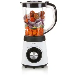 Domo DO9203BL Mixeur Blender, 500 W, Carafe Graduée sans BPA 1,5 L, 4 Lames, 2 Vitesses, Gris
