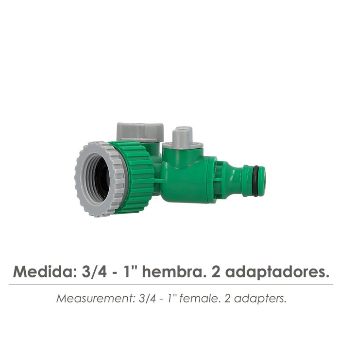 SATURNIA Raccord tuyau plastique 3/4 - 1'' femelle en Y SATURNIA Raccord tuyau plastique 3/4 - 1'' femelle en Y