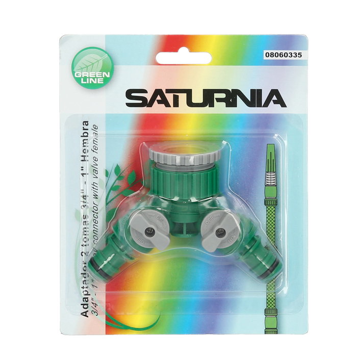 SATURNIA Raccord tuyau plastique 3/4 - 1'' femelle en Y SATURNIA Raccord tuyau plastique 3/4 - 1'' femelle en Y