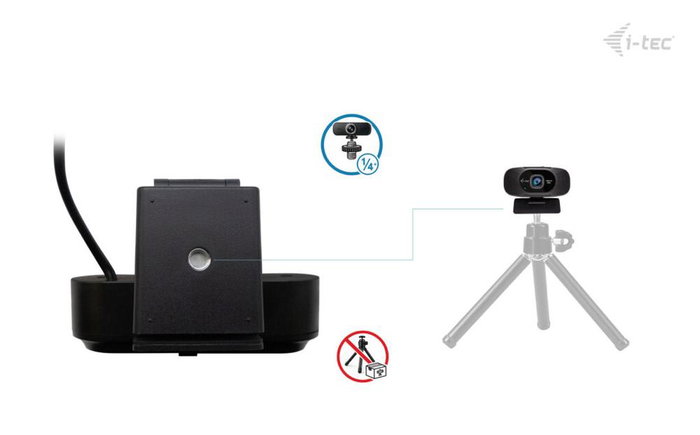 i-tec SOLOMON 200 Webcam Full HD 1080p 2MP Noir