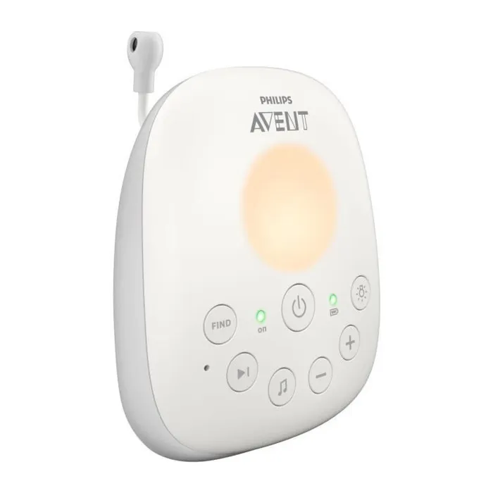 Philips Avent SCD713/26 - Babyphone Digital Blanc avec Technologie DECT, Portée Jusqu'à 330 m, Fonction Veilleuse et Chansons, Autonomie 18h