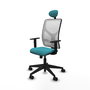 Piqueras y Crespo Chaise de Bureau Motilla Turquoise et Blanc