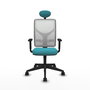 Piqueras y Crespo Chaise de Bureau Motilla Turquoise et Blanc