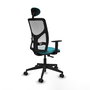Piqueras y Crespo Chaise de Bureau Motilla Turquoise et Blanc