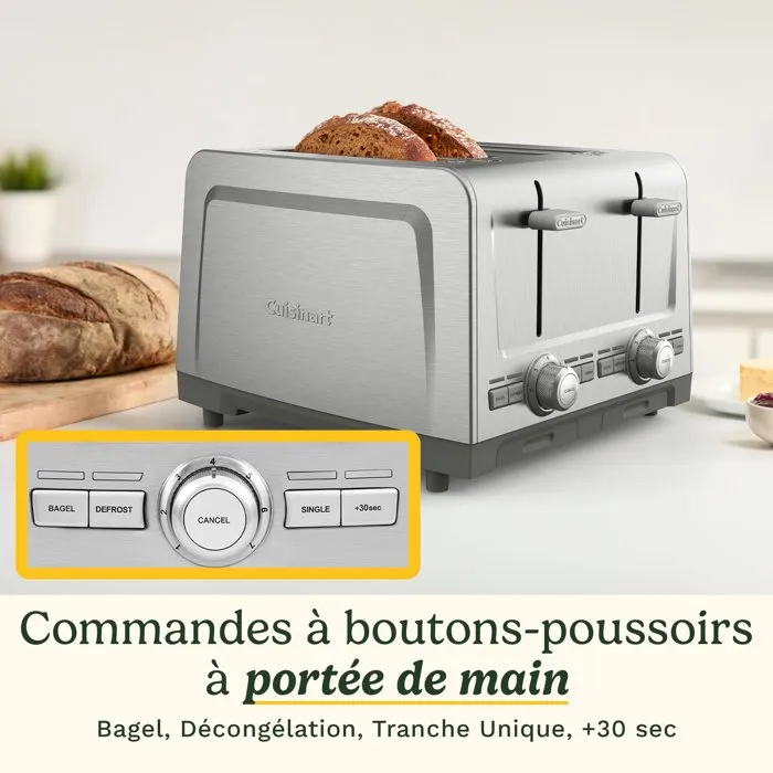 Cuisinart Core Collection Grille-pain 4 tranches en acier inoxydable