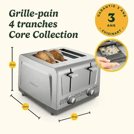 Cuisinart Core Collection Grille-pain 4 tranches en acier inoxydable