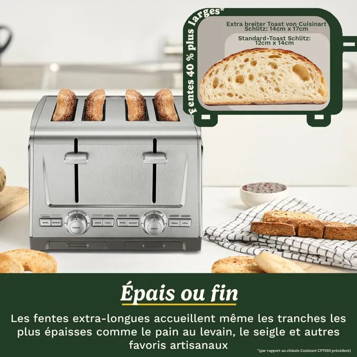 Cuisinart Core Collection Grille-pain 4 tranches en acier inoxydable