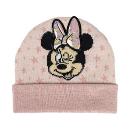 Cerdà Gorro Minnie - Bonnet en laine point avec applications pour fille, âge recommandé 3 ans et plus, couleur rose - Réf. Tu:T.Unica