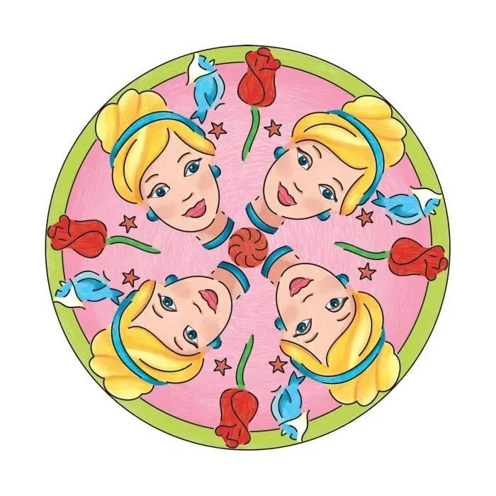 Ravensburger - Kit de Dessin Mandala Disney Princesses - 4005556238477 - Loisir Créatif pour Enfants - À Partir de 6 Ans