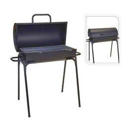 Bbq Collection Barbecue à charbon avec couvercle noir Ø33 x 63 x 89 cm, grille chromée 60x26 cm, pattes 70 cm