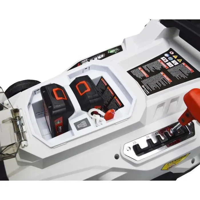 Elem Tondeuse à Gazon sur Batterie 40V TDE40V37-LI2BF - Fonction Mulching, Moteur à Induction, 37 cm, Bac 35L - Autonomie 25 min, Hauteur de Coupe Ajustable