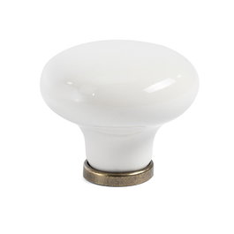 GIUSTI Tirador Y Pomo Porcelana Modelo Bambú - Poignée de porte en porcelaine modèle Bambou, finition ivory/bronze avec écartement 42 mm