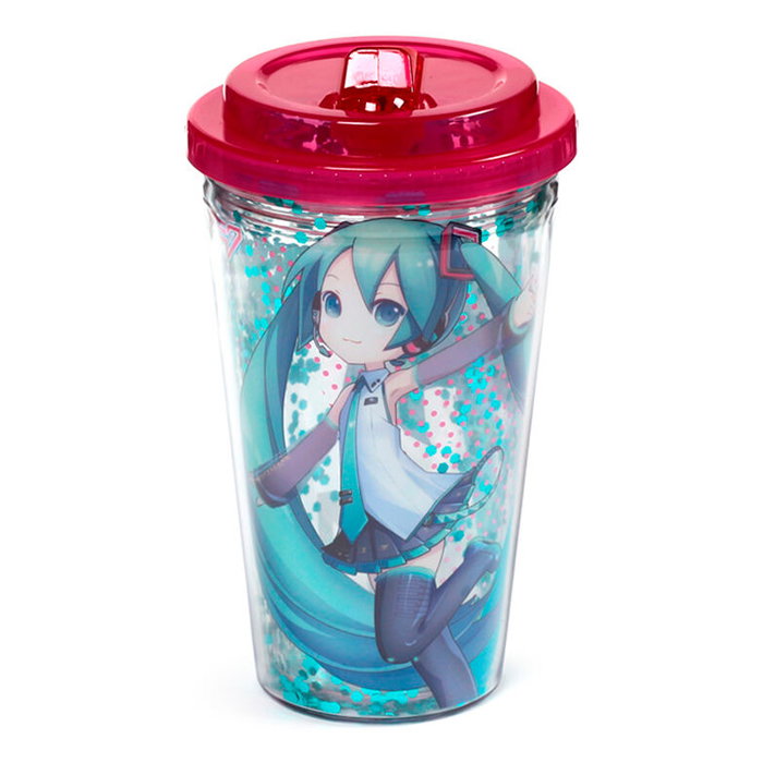 PUCKATOR Vaso Hatsune Miku 500ml Réutilisable et Isotherme avec Paille, Double Paroi, Sans BPA, Pour Boissons Froides PUCKATOR Vaso Hatsune Miku 500ml Réutilisable et Isotherme avec Paille, Double Paroi, Sans BPA, Pour Boissons Froides