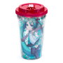 PUCKATOR Vaso Hatsune Miku 500ml Réutilisable et Isotherme avec Paille, Double Paroi, Sans BPA, Pour Boissons Froides