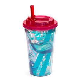 PUCKATOR Vaso Hatsune Miku 500ml Réutilisable et Isotherme avec Paille, Double Paroi, Sans BPA, Pour Boissons Froides