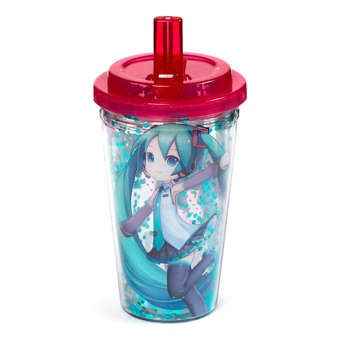 PUCKATOR Vaso Hatsune Miku 500ml Réutilisable et Isotherme avec Paille, Double Paroi, Sans BPA, Pour Boissons Froides PUCKATOR Vaso Hatsune Miku 500ml Réutilisable et Isotherme avec Paille, Double Paroi, Sans BPA, Pour Boissons Froides
