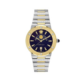 Versace VE7G00223 avec cadran bleu et boîtier gris