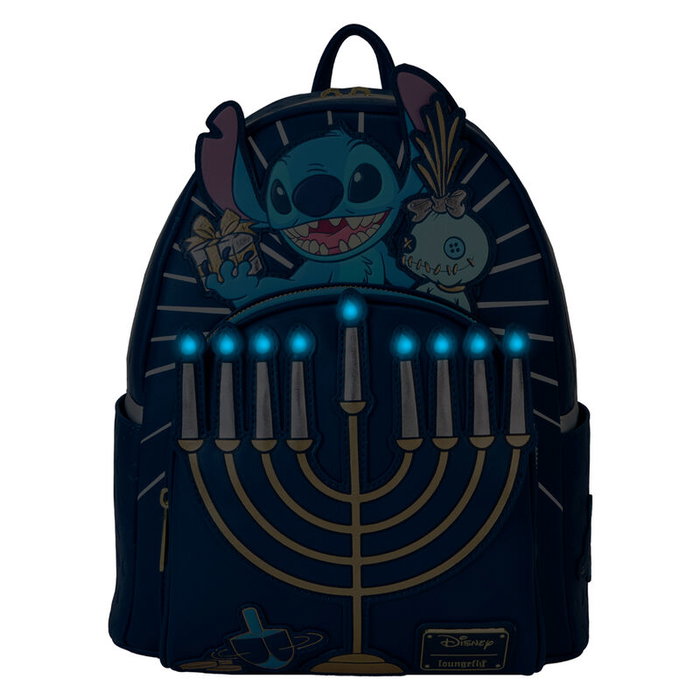 LOUNGEFLY Sac à dos Disney Stitch Menorah - Dimensions: 35 cm x 30 cm x 15 cm