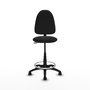 Tabouret Aýna taburete Contact permament de base Cuir écologique Noir Structure polyamide noire Sans accoudoirs Sans appui-tête Roulettes en nylon 50 mm