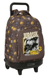 Safta - Sac à dos grand avec roues, compact et détachable Jurassic World, 33 x 45 x 22 cm